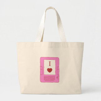 Grand Tote Bag ebooks du coeur i (rose)