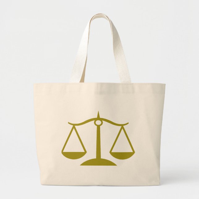 Grand Tote Bag Échelles de justice - or (Devant)
