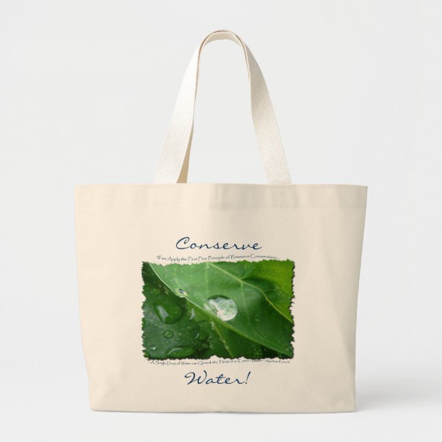 Grand Tote Bag ECO CONSERVATION DE L'EAU CONVIVIALE Cadeaux et en (Devant)