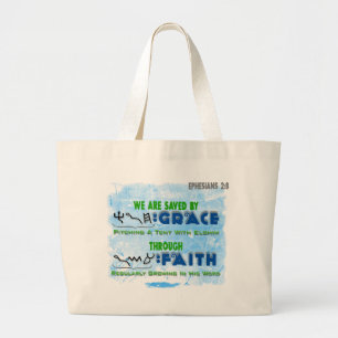 Grand Tote Bag Économisé par grâce par la foi