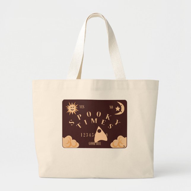 Grand Tote Bag Éffrayant Times Spirit Board Halloween Vibes (Devant)