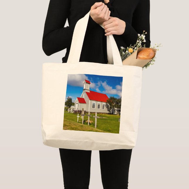 Grand Tote Bag Église islandaise (Devant (produit))