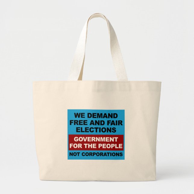 Grand Tote Bag Élections libres et équitables (Devant)