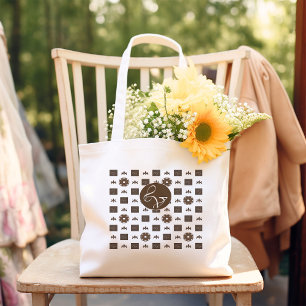 Grand Tote Bag Élégant À damiers Motif