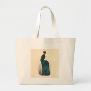 Grand Tote Bag Élégante robe victorienne bleue