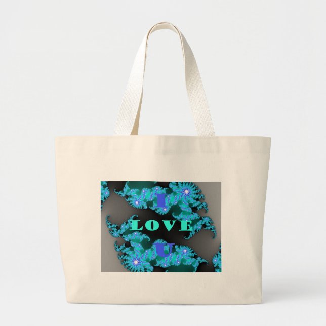 Grand Tote Bag Éléments d'amour cosmique Imprimer (Devant)