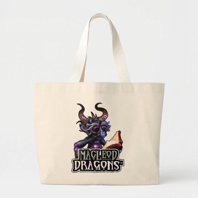 Grand Tote Bag Éléphant bleu Fourre-tout de dragon de DM (Devant)