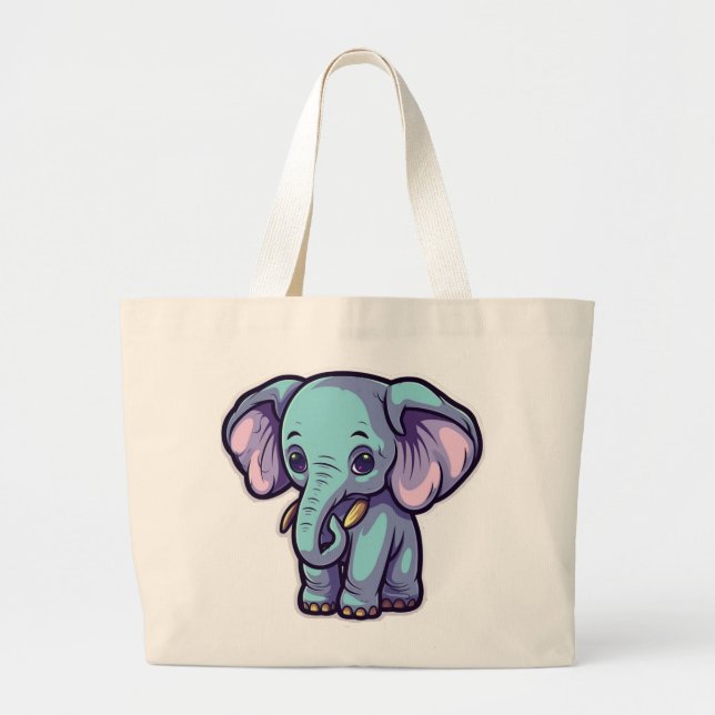 GRAND TOTE BAG ÉLÉPHANT DE CARTOON (Devant)