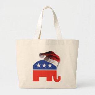 Grand Tote Bag Eléphant républicain portant un Casquette du Père 