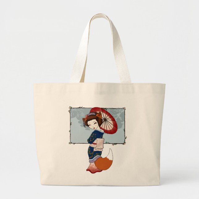 Grand Tote Bag Emballages de geisha de Kitsune (Devant)