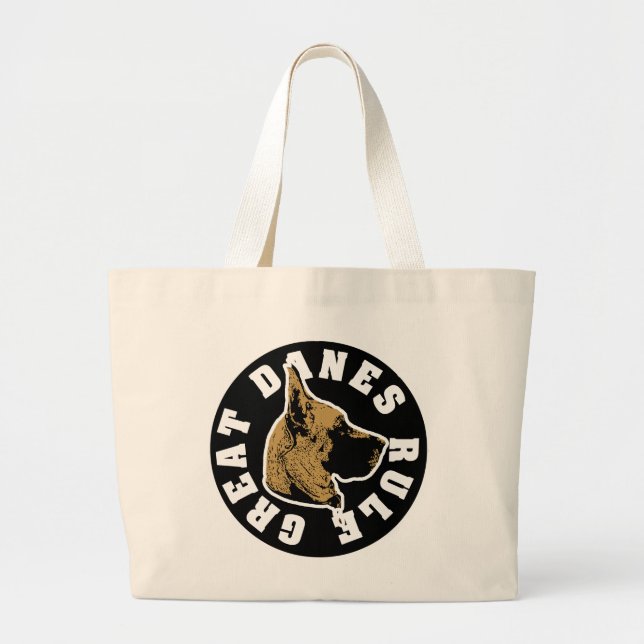 Grand Tote Bag Emblème de la domination des grands Danois (Devant)