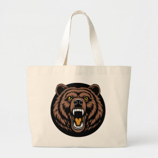 Grand Tote Bag Emblème de puissance de l'ours rugissant
