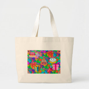 Grand Tote Bag emoji joyeux pod'anniversaire