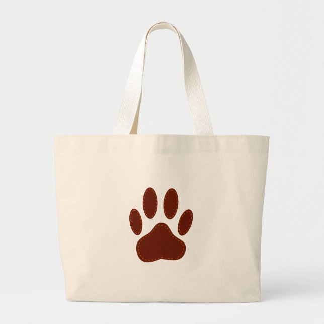 Grand Tote Bag Empreinte de patte de chien à pattes (Devant)