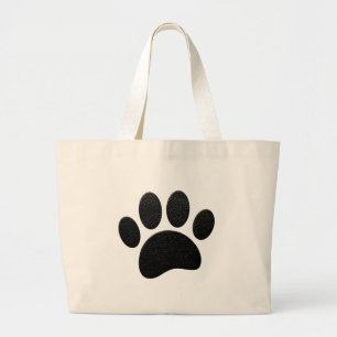 Grand Tote Bag Empreinte de patte de chien de texture en cuir noi