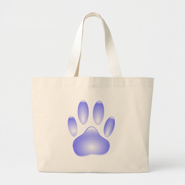 Grand Tote Bag Empreinte de patte de chien de verre (Devant)