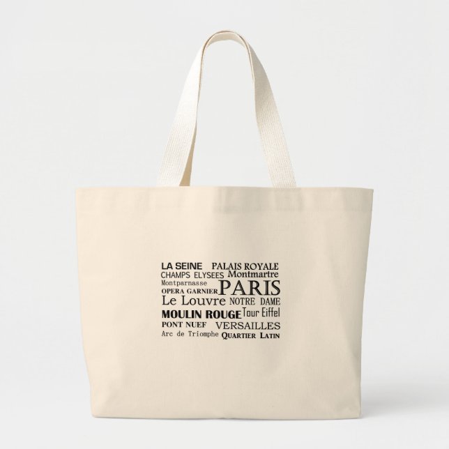 Grand Tote Bag Endroits et destinations français Fourre-tout (Devant)