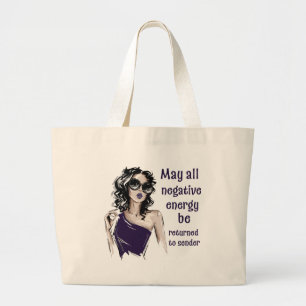 Grand Tote Bag Énergie négative retournée à l'expéditeur