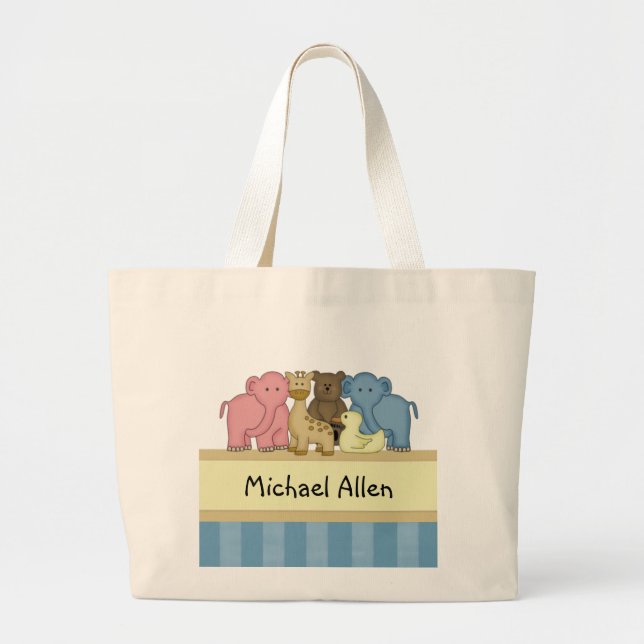 Grand Tote Bag Enfant ou bébé enfant Voyage personnalisé Fourre-t (Devant)