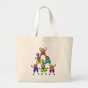 Grand Tote Bag Enfants de travail d'équipe