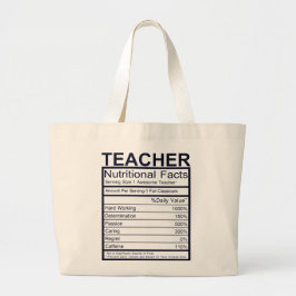 Grand Tote Bag Enseignant Les Faits Nutritionnels Fun