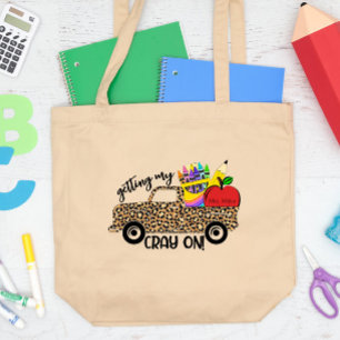 Grand Tote Bag Enseignant Obtenir Mon Cray sur AJOUTER VOTRE NOM