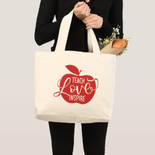 Grand Tote Bag Enseignez l'amour inspirent