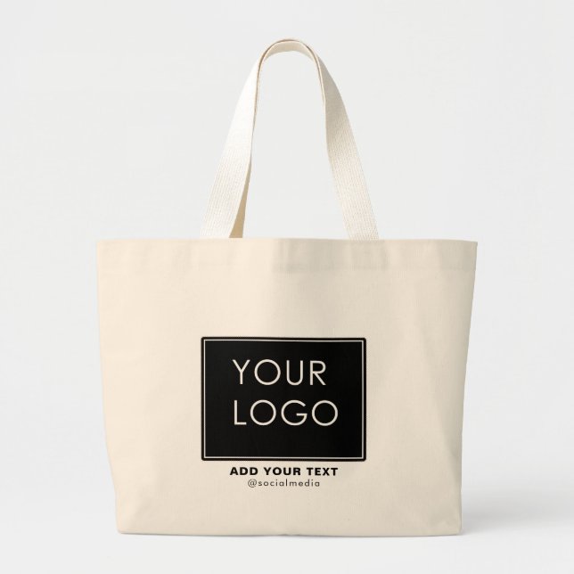Grand Tote Bag Entreprise moderne Logo Entreprise Noir (Devant)