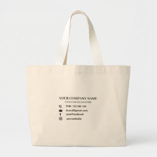 Grand Tote Bag Entreprise Société Marque Promotionnelle Personnal