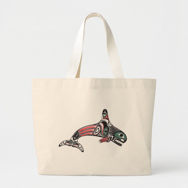 Grand Tote Bag Épaulard et Eagle de Tlingit (Devant)