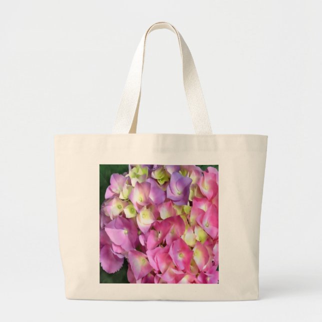 Grand Tote Bag Épicerie Fourre-tout de fleur d'hortensia (Devant)