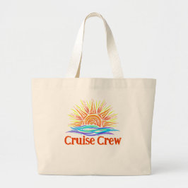 Grand Tote Bag Équipage de croisière Soleil et vagues