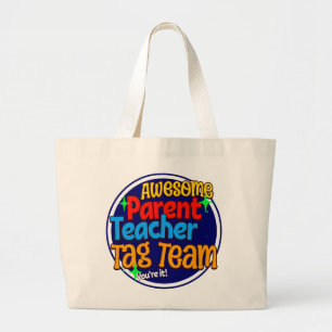 Grand Tote Bag ÉQUIPE TAG parent enseignant scolaire