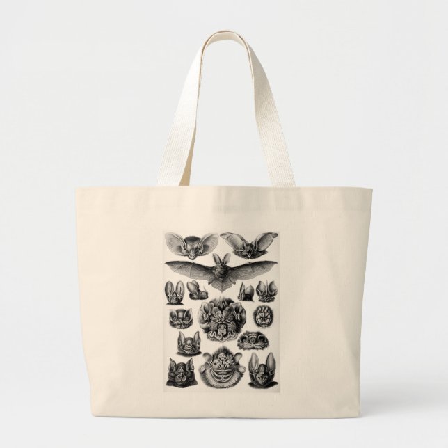Grand Tote Bag Ernst Haeckel manie la batte (le Chiroptera) (Devant)