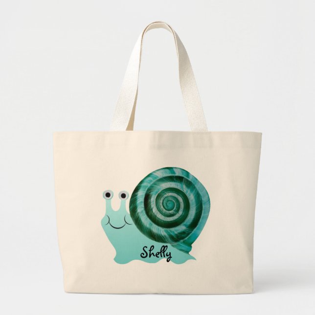 Grand Tote Bag Escargot bleu (Devant)