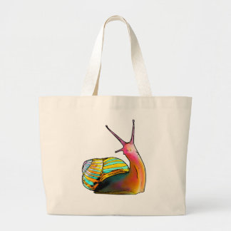 Grand Tote Bag Escargot de bande dessinée (tiré par la main)
