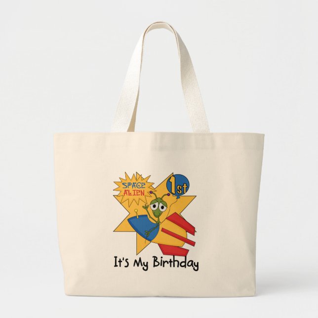 Grand Tote Bag Espace Alien 1er Anniversaire Tshirts et cadeaux (Devant)