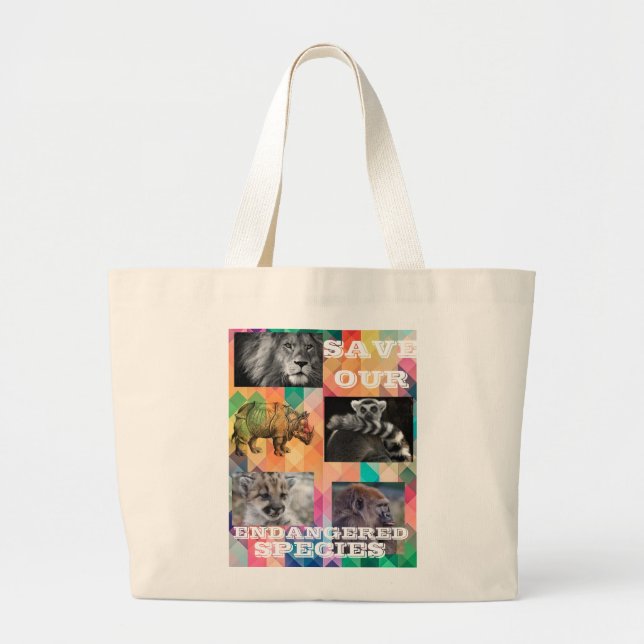 Grand Tote Bag Espèces menacées (Devant)