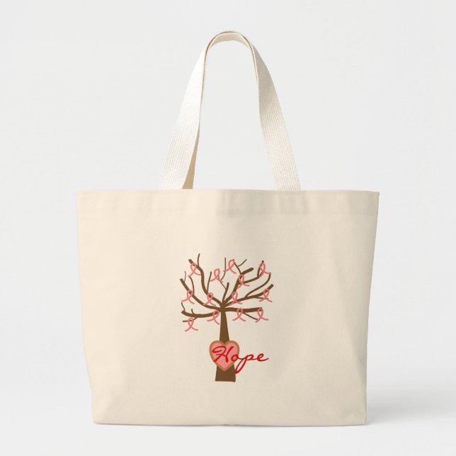 Grand Tote Bag "Espoir", cadeaux de conscience de cancer du sein (Devant)
