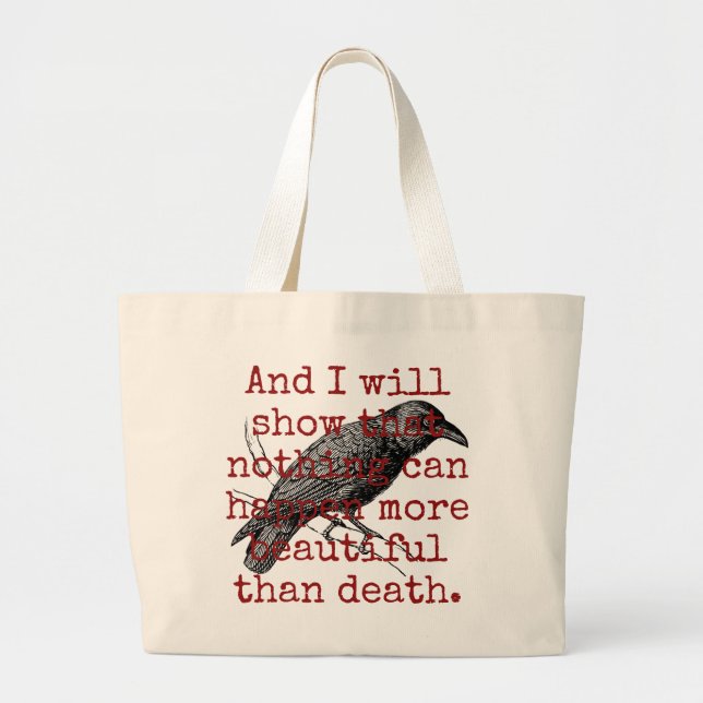 Grand Tote Bag Et Je Montrerai Que Rien - Citation De Mort (Devant)