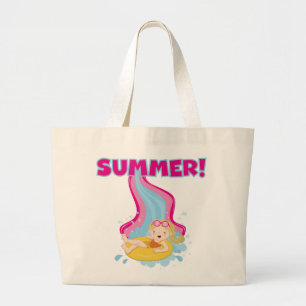Grand Tote Bag Été Fille blonde