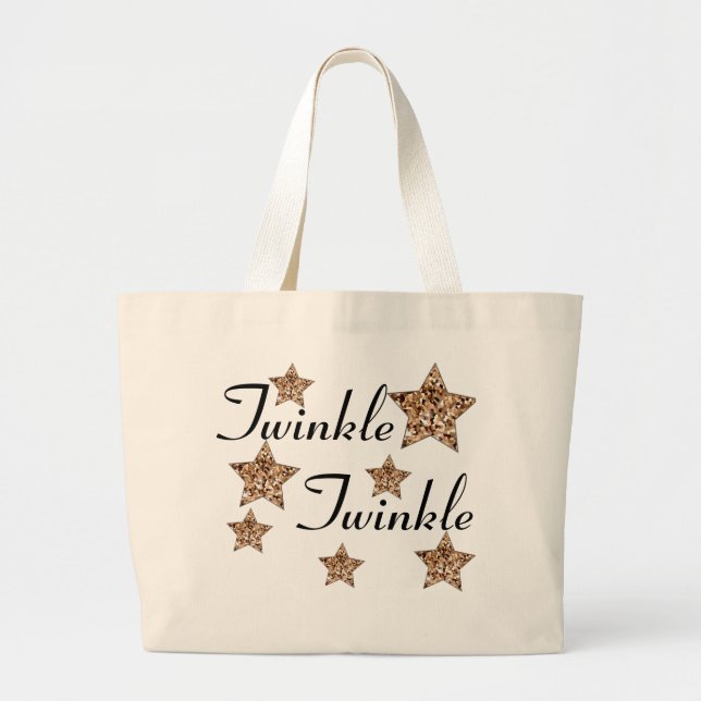 Grand Tote Bag Étoile fourre-tout de scintillement de (Devant)