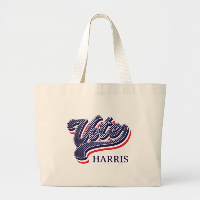 Grand Tote Bag Étoiles et tripes électorales personnalisées (Devant)
