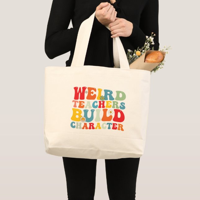 Grand Tote Bag Étrange enseignant construire personnage Enseignan (Devant (produit))