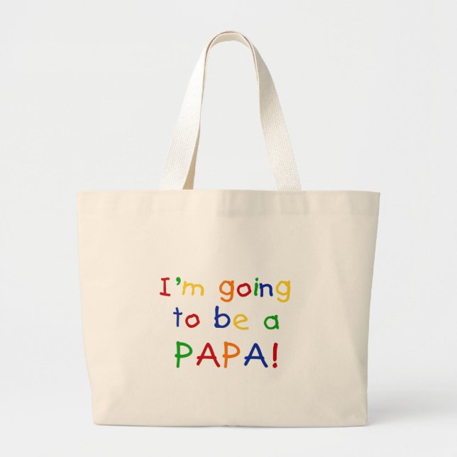 Grand Tote Bag Être un Papa - Couleurs primaires (Devant)