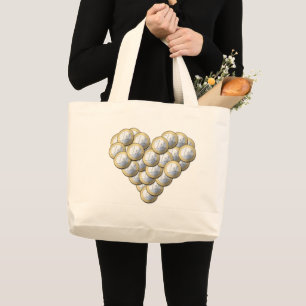 Grand Tote Bag Euro Pièces - coeur motif - sac, choisir style