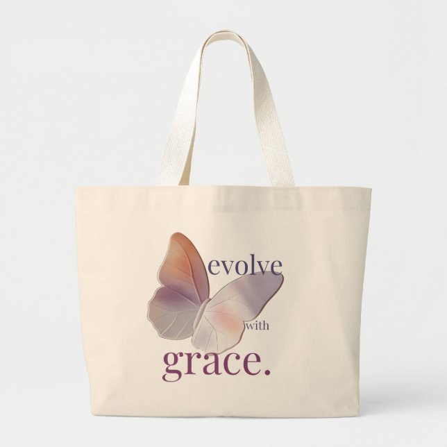 Grand Tote Bag Évoluer avec le thème de grâce (Devant)