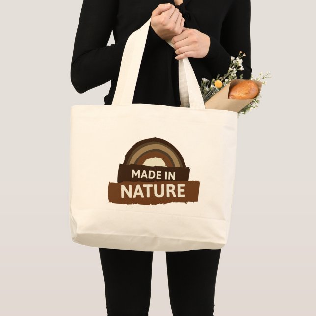 Grand Tote Bag Fabriqué dans la nature Vegan Ethique Type de Vie (Devant (produit))