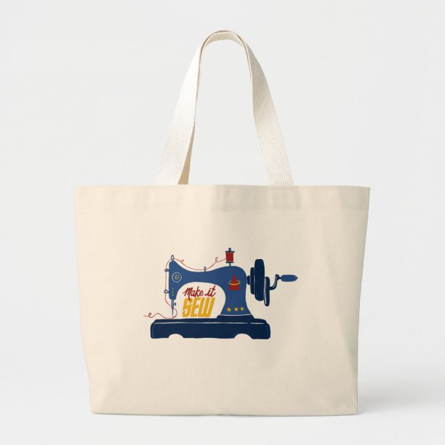 Grand Tote Bag Faire coudre - Machine à coudre Fourre-tout (Devant)