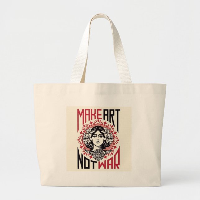 Grand Tote Bag faites la guerre d'art pas (Devant)